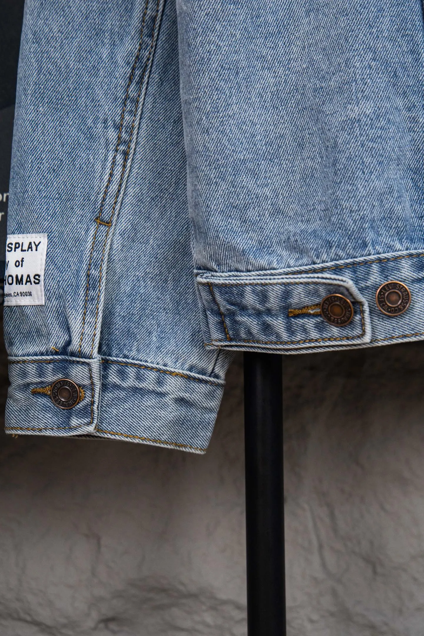 Style number: M221 P260 GALLERY DEPT. 22fw Vintage Andy Denim Jacket embroidered black logo washed distressed denim jacket denim jacket couple same style Size: S-XL